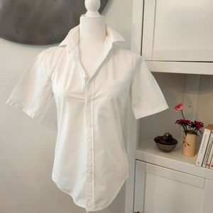 MOTHER Frenchie Button Down Short Sleeve Top XS